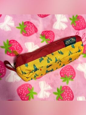 United By Blue Forest Print Zipper Pouch — Camping Scene Bears Tents Tree Travel